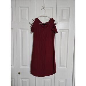 derek heart off the shoulder dress Derek Heart White Mini Dress Puff Sleeve Off Shoulder Square Neck L NWT